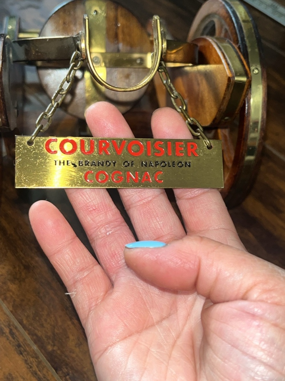 Gold-Tone Cognac Bottle Tag Pendant - Gold